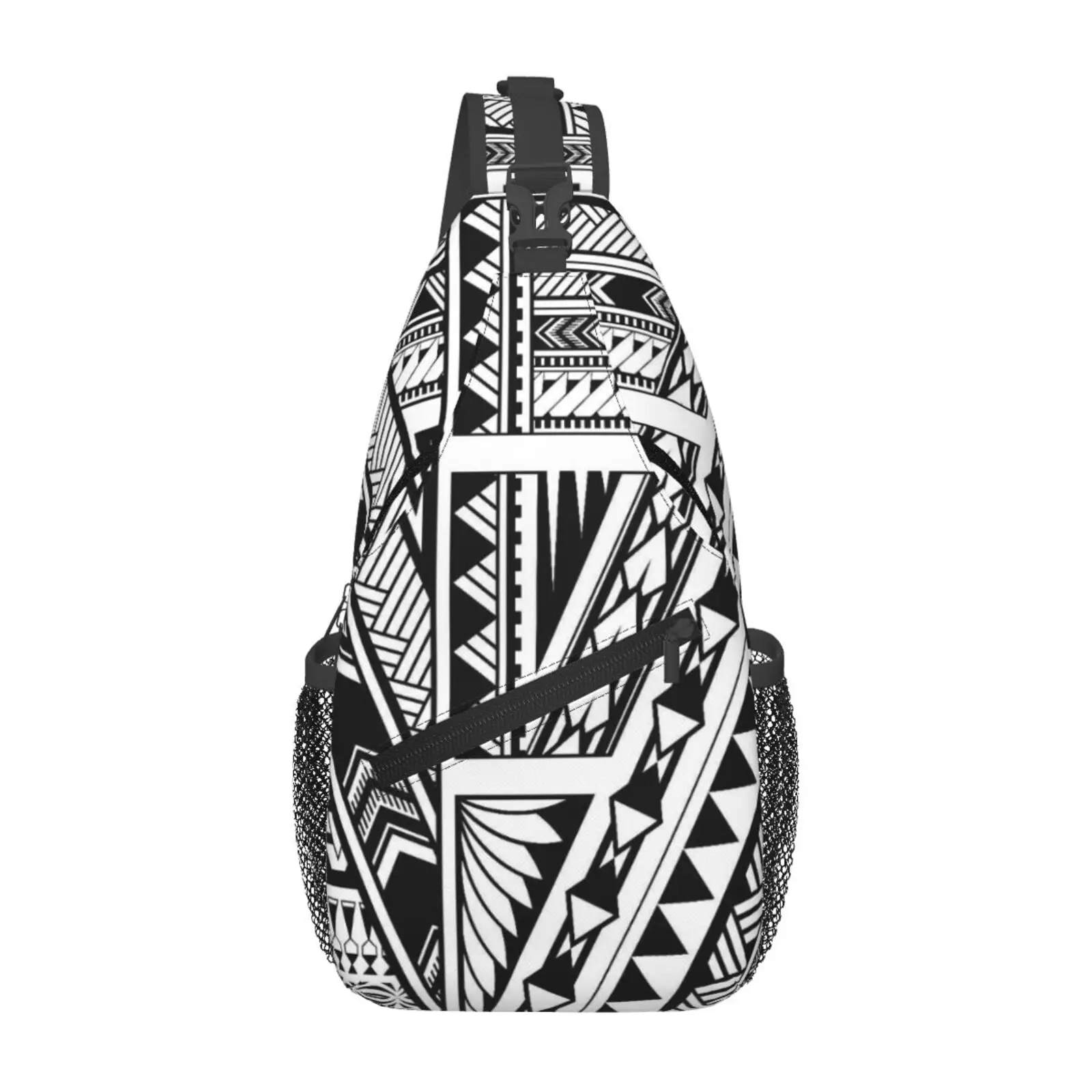 

Polynesian Ethnic Style Sleeve Tattoo Boho Chest Bag Men Sling Crossbody Backpack Chest Bag Travel Hiking Daypack Shoulder Bag
