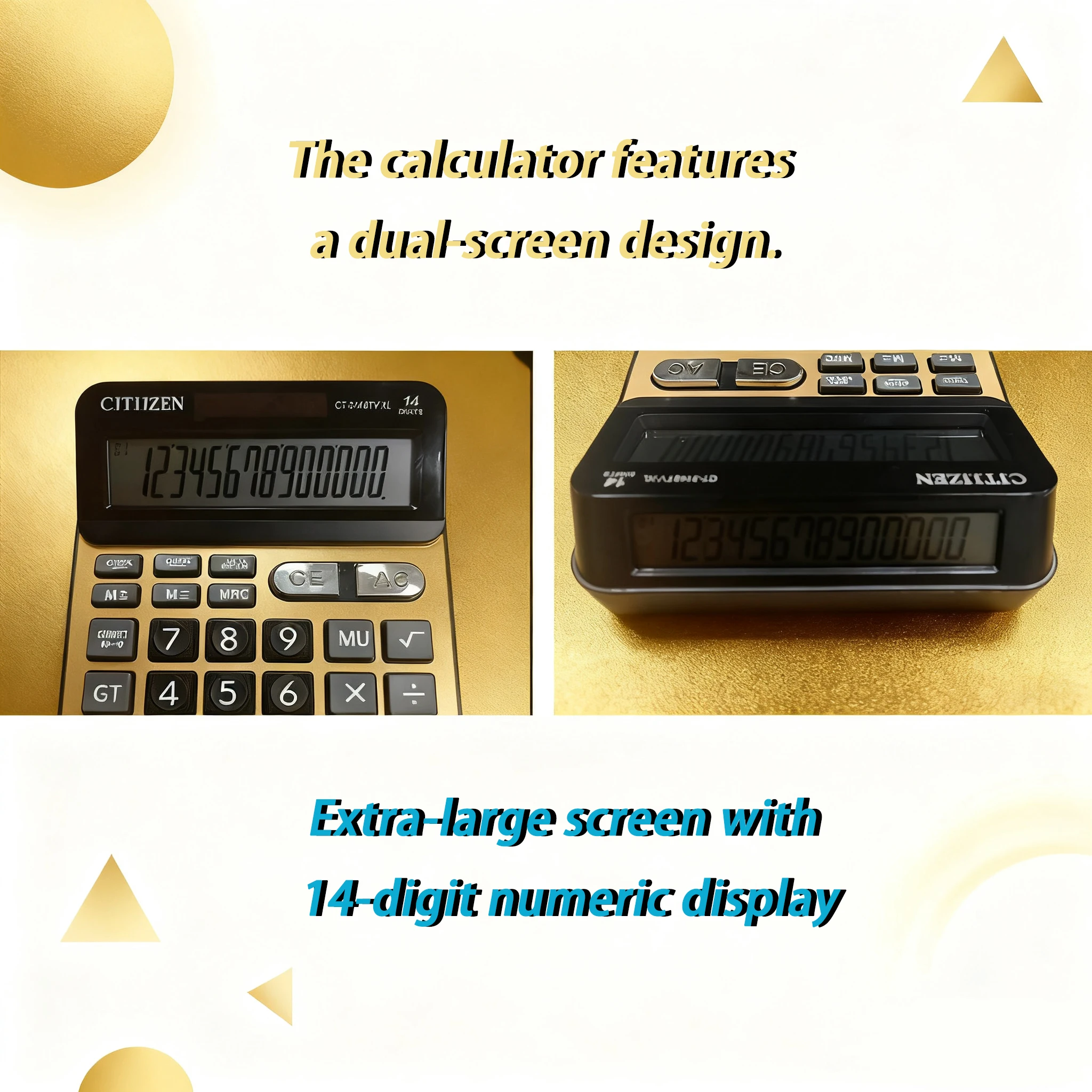 Dual-Screen Display, 14-Inch Large Screen, Dual Solar Cell Power Supply, Multifunctional Large-Display Computer