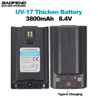 BAOFENG UV-17 Pro Li-ion Battery Upgraded Thicken 3800mAh Support Type-C Charging UV-17Plus UV17 Max Walkie Talkie Extra Parts