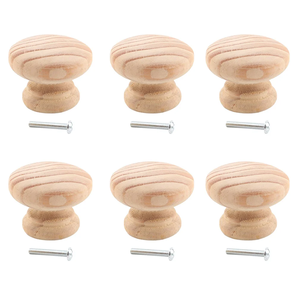 

Solid Wood Handle Wooden Cabinet Knob Household Knobs Drawer Handles Door