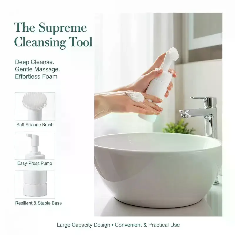 Versatile 150/100/200ml Mousse Foam Gel Bottle for Facial Cleanser and Travel Use