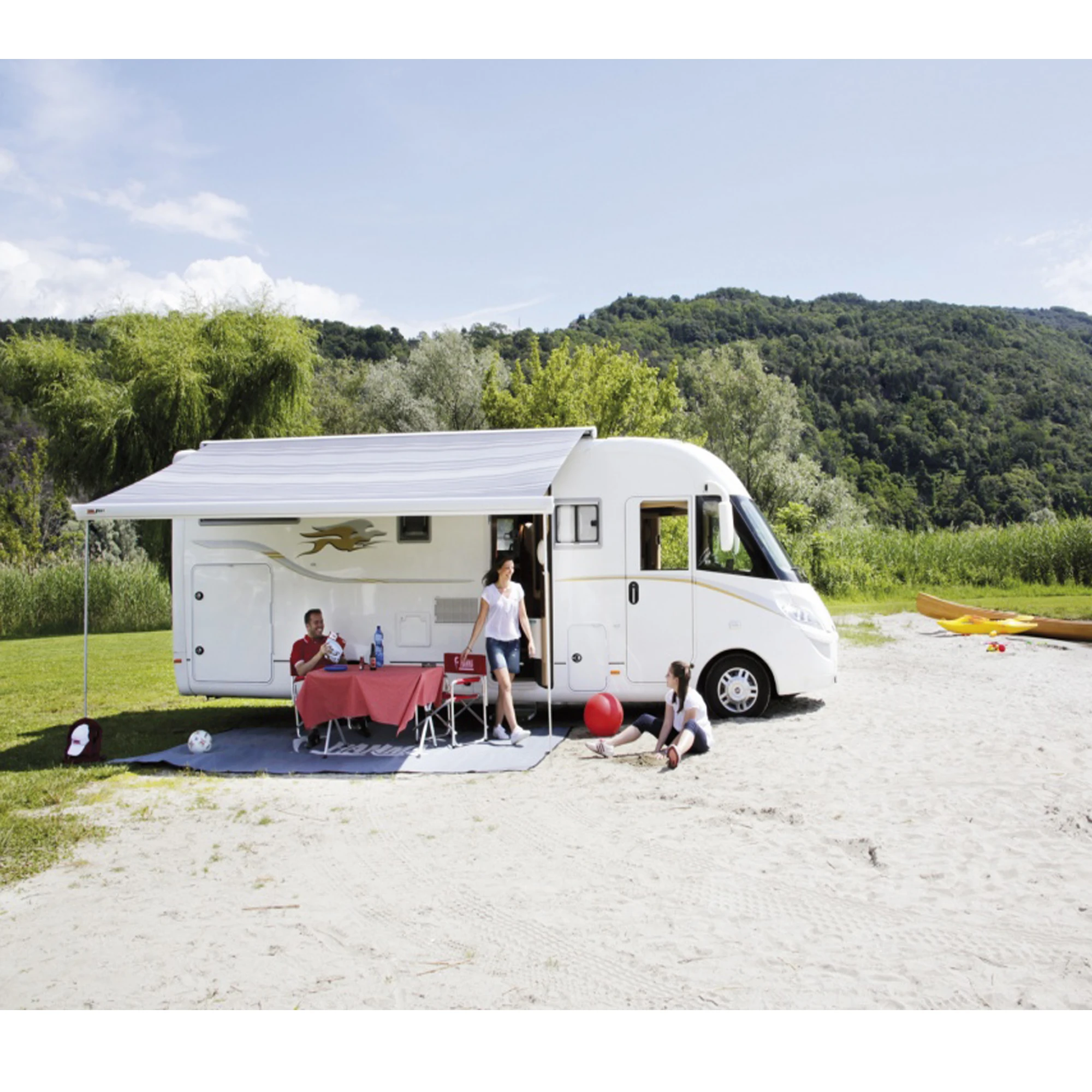 

S35 Top-mounted Electric System With LED Light Strip RV Awning Customizable