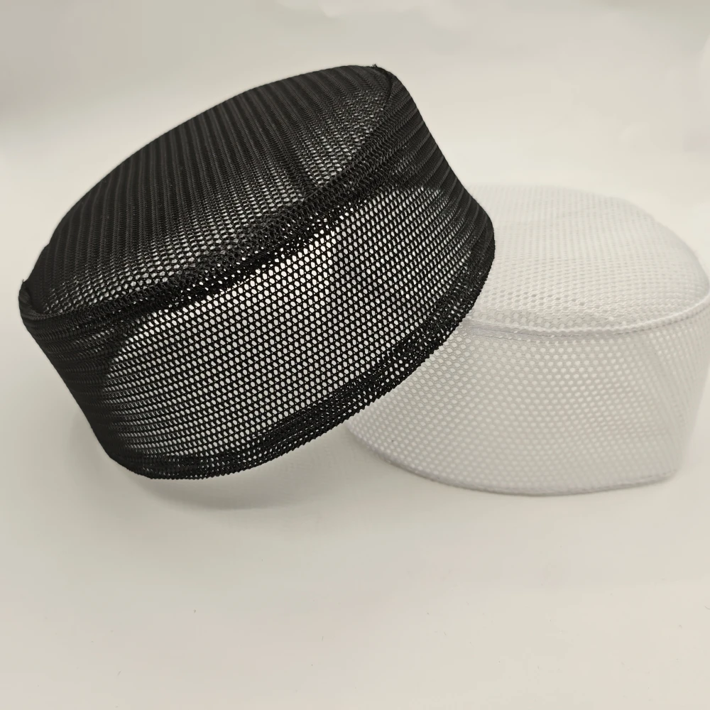 2Pcs Free Shipping Muslim Caps For Men Clothing Tax Products Pryer Mesh Hat Kippa Islamic Kufi Summer Cotton Black White 0303