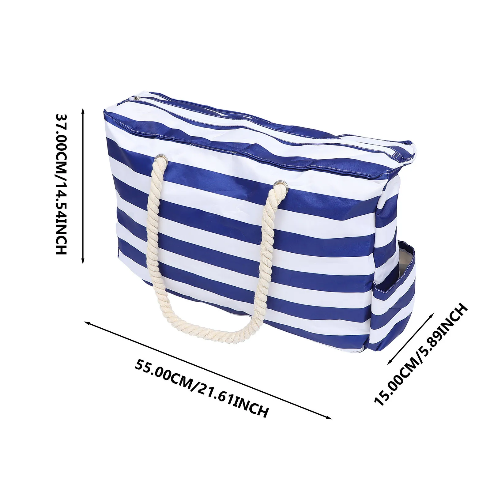 1Pcs Waterproof Beach Bag Large Canvas Beach Tote Extra Large Travel Pouch for Outdoor Swimming Gym Yoga Picnic Shopping Blue