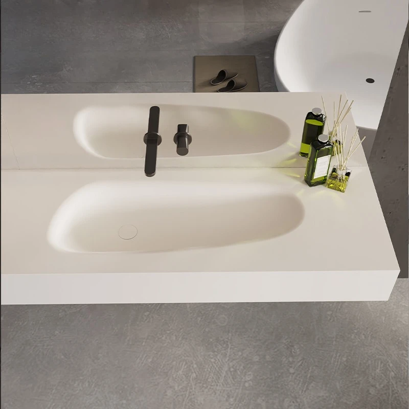 Seamless integrated basin wall-mounted hand wash basin Modern bathroom cabinet combination basin