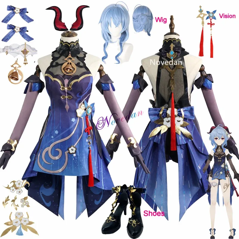 

Twilight Blossom Ganyu Cosplay Costume Genshin Gan Yu Lantern Rite Uniform Shoes Wig Anime Impact Costume Women Game Outfit