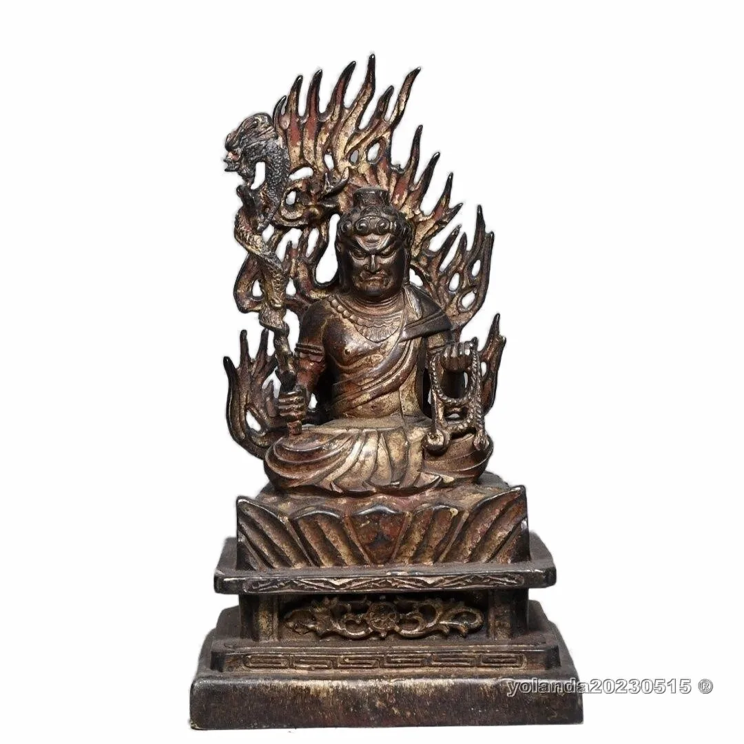 8inch Antique Acala Acalanatha Aryaacalanatha Buddha Statue blessed Bronze