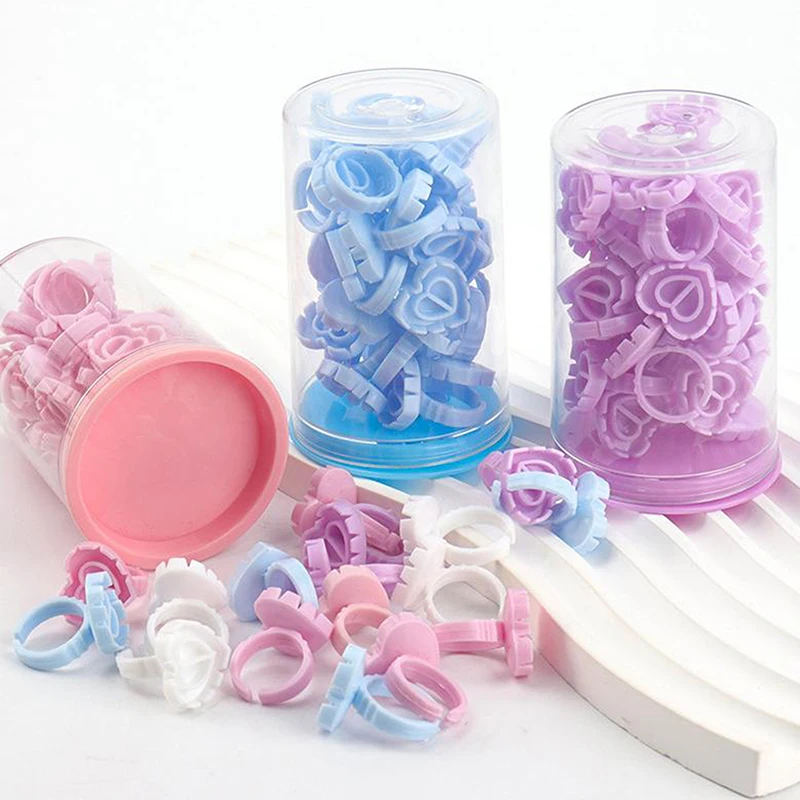 30 ピース/箱使い捨てまつげエクステンション接着剤リングカップタトゥー顔料ホルダーコンテナラッシュツール