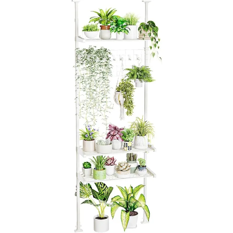 Tension Rod Plant Stand Poles for Hanging Plants Indoor Adjustable Height Tall Shelf Hanger Livingroom  Flower Holder