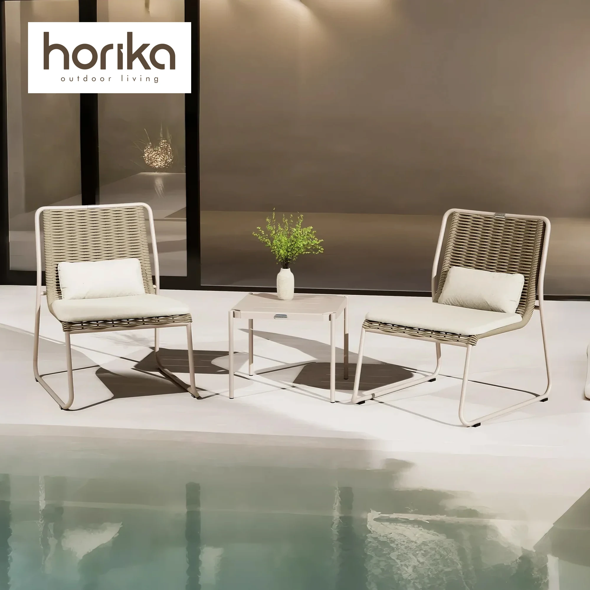 Europe Popular Patio Bistro Furniture Outdoor Aluminum Frame Chair Set Garden Balcony Bistro Set