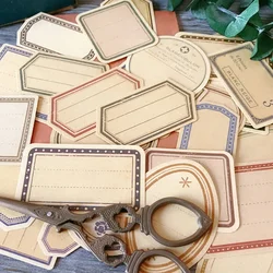 30 Pcs Vintage Kraft Paper Label Stickers Junk Journal Ephemera Tim Holtz Style Aesthetic Stickers Album Scrapbooking Material