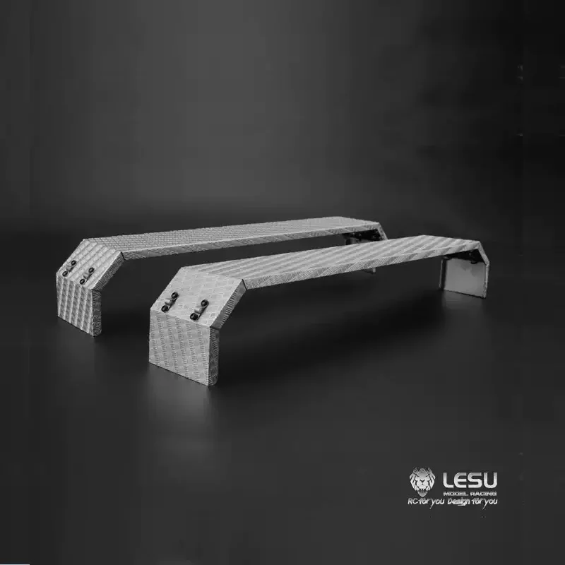 Peças de modelo rc lesu placas de lama traseiras de metal para 1/14 tamiya rc caminhão tratores modelo de carro th02291 acessórios rc