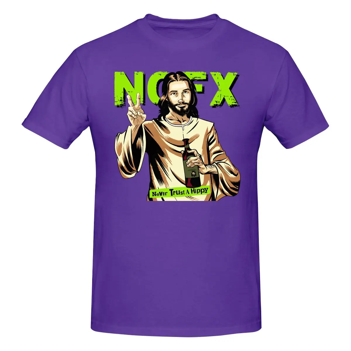 Nofx Music Jesus Never Trust A Hippie Shirt T-shirt Tee Pop Retro Classic Best Quality