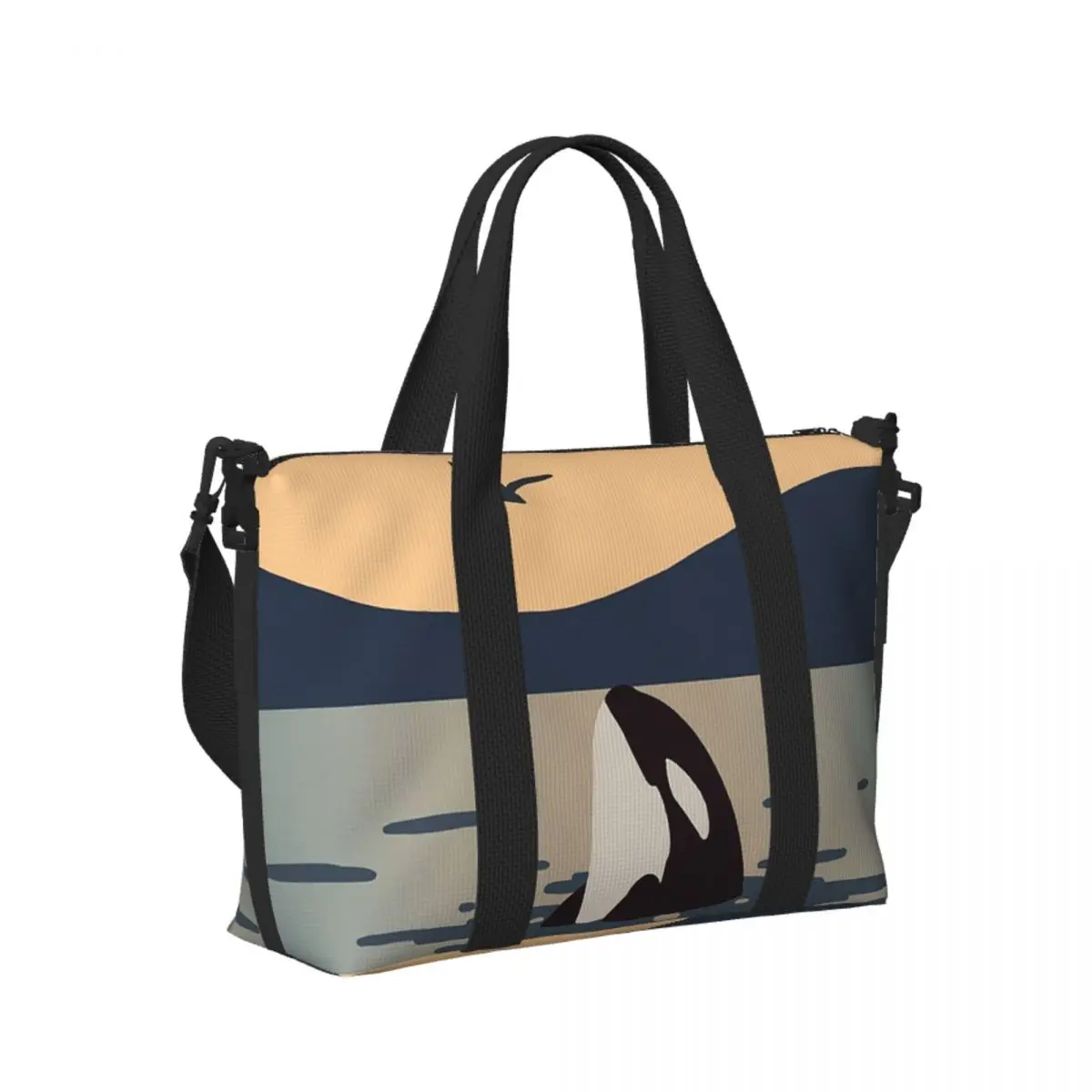 

Custom Killer Whale Orca Beach Travel Bag Large Capacity Tote Bags for Gym Sport Women Shopping Duffle Shoulder Bag