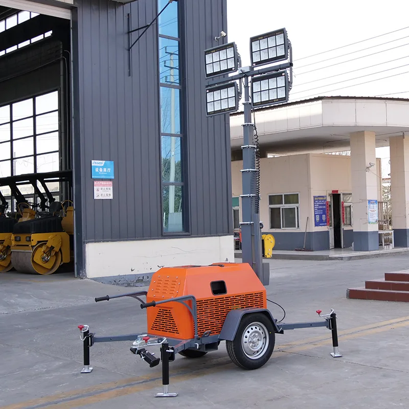 Customized Mining Rescue Mobile Light Tower Hand Push and Retractable Diesel Lighthouses Portable Lighthouses