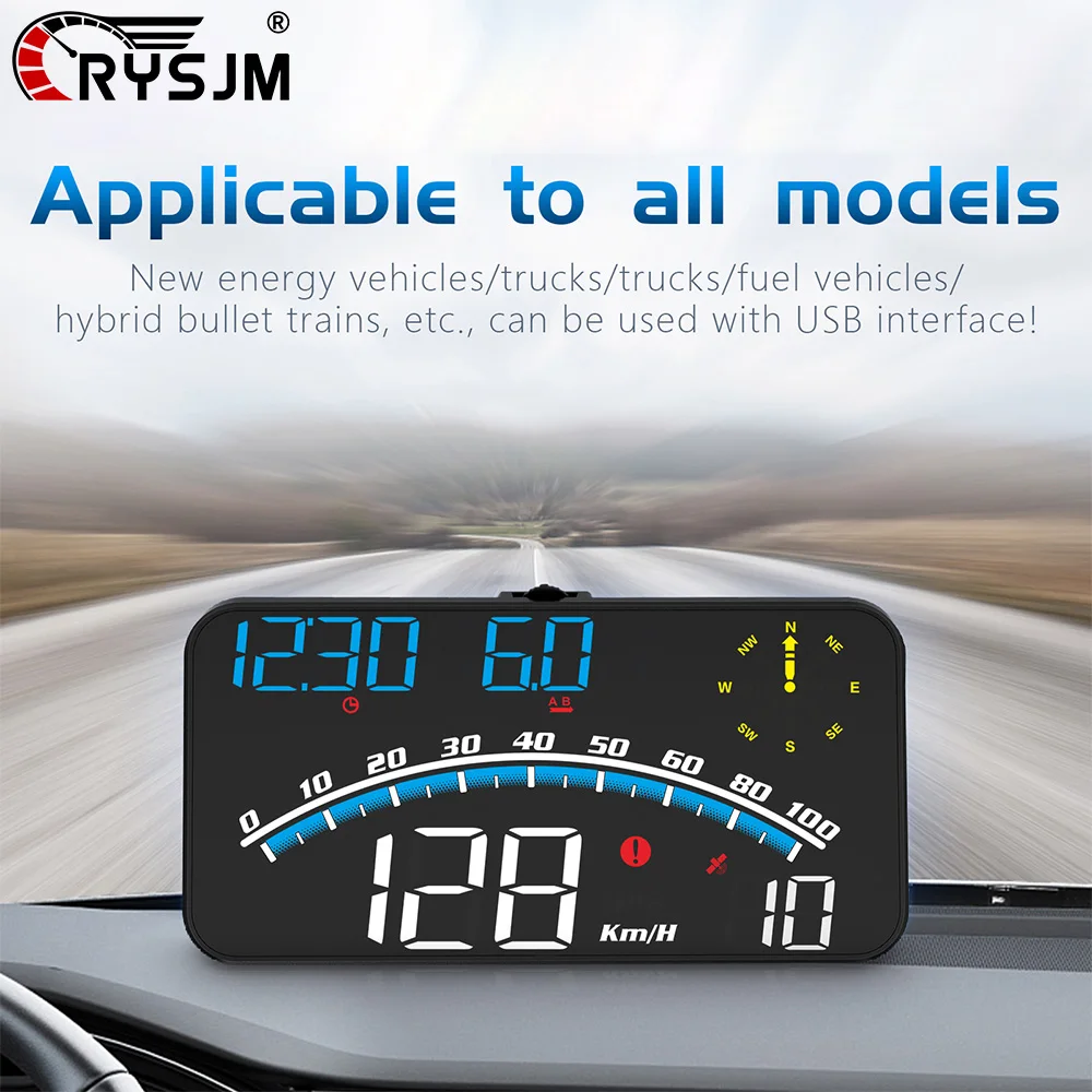 G10 GPS HUD Car Head Up Display Digital Speedometer MPH KMH Compass Clock Display Projection With Holder With Overspeed Alarm