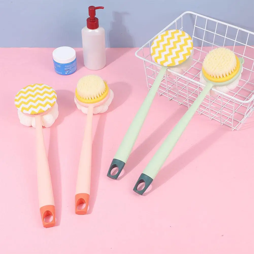 

NEW Long Handled Double Sided Bath Brush Shower Sponge Scrubber Brushes With Handle Exfoliating Scrub Skin Massager Bath Tools