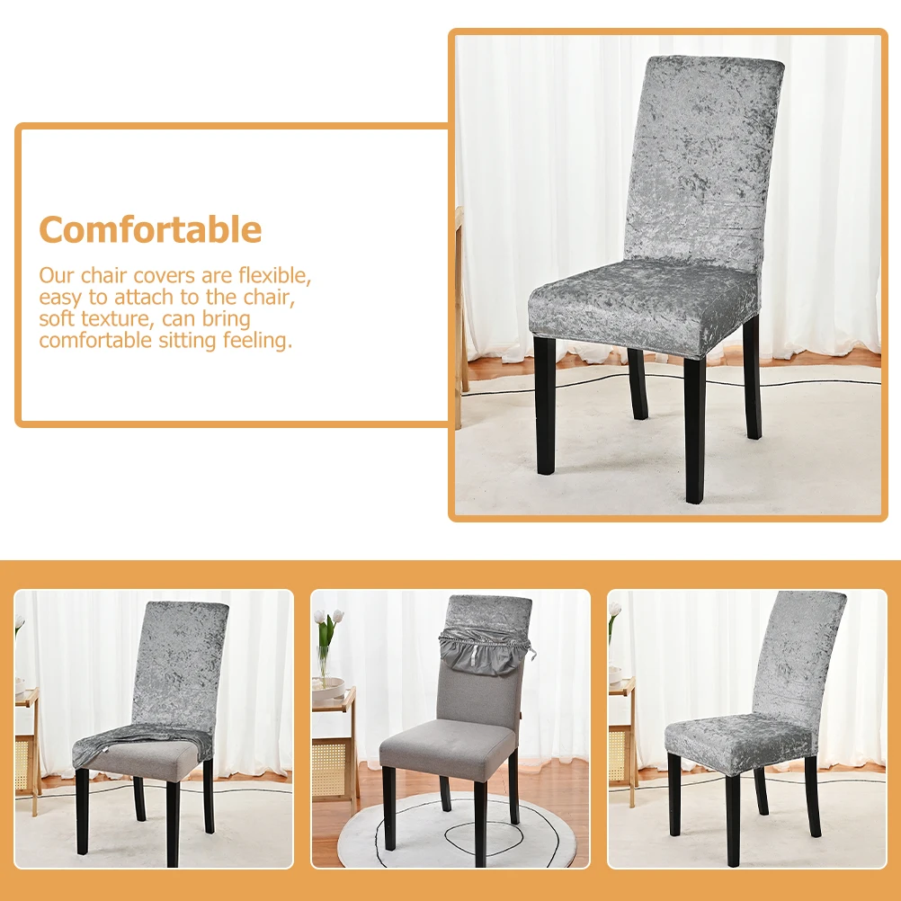

Stretch Elastic Chair Protector Cover for Dining Room High Back Chair Slipcover Soft Comfortable Easy to Install