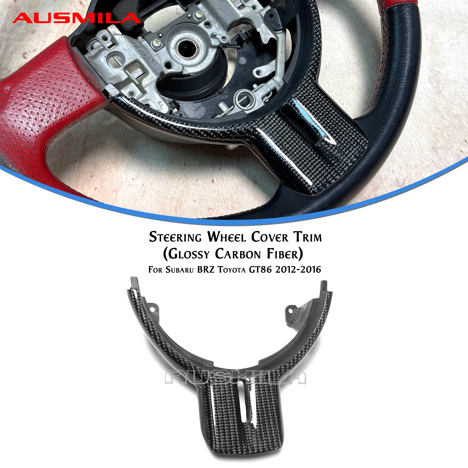 Car Interior Steering Wheel Cover Wrap Trim For Subaru BRZ Toyota GT86 2012 2013 2014 2015 2016