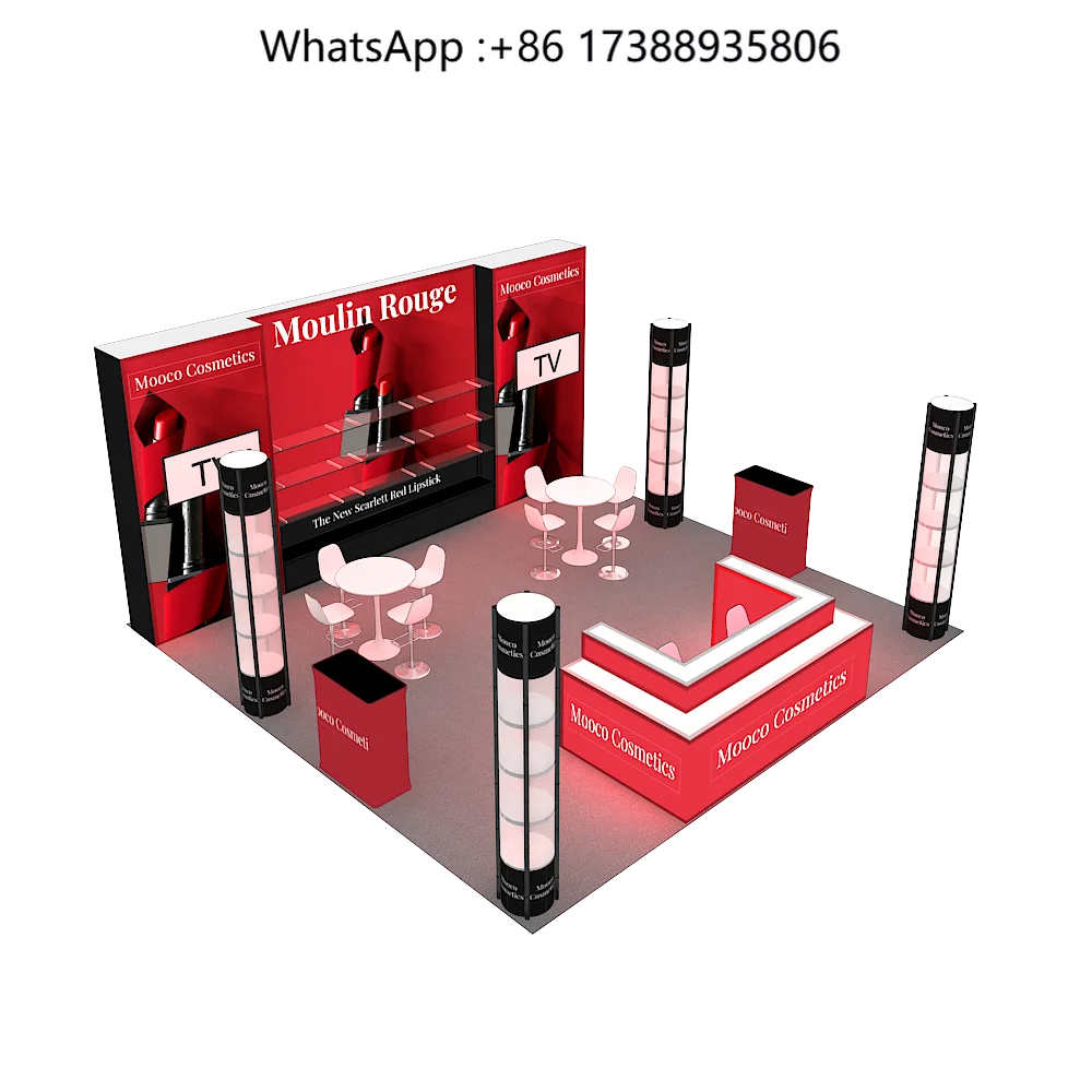 20x20ft Custom LED Backlit Display Modular Twist Spiral Tower Advertising Trade Show Booth