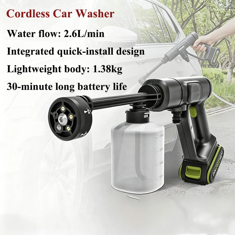 

WU623 Cordless Car Washer 20V Rechargeable Pressure Washer Handheld Washer Power Tool for Home Garden Cleaning