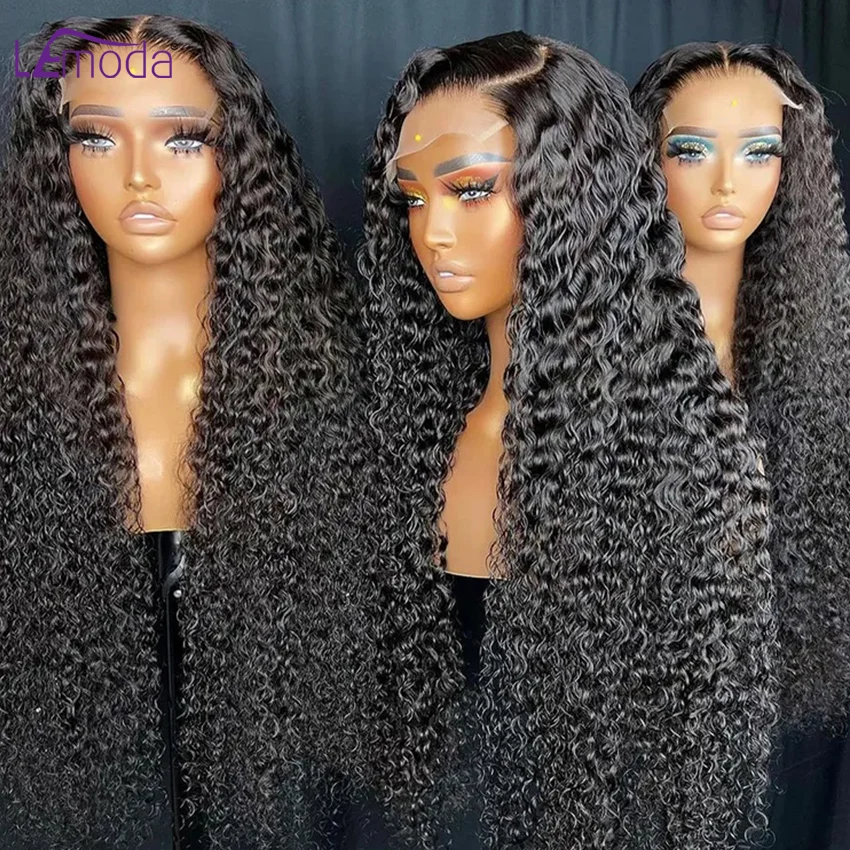 Water Wave 5x5 HD Lace Closure Wig Human Hair Real HD Lace Closure Wigs For Woman Pre Plucked 30 32 inch Brazilian Lemoda 12A