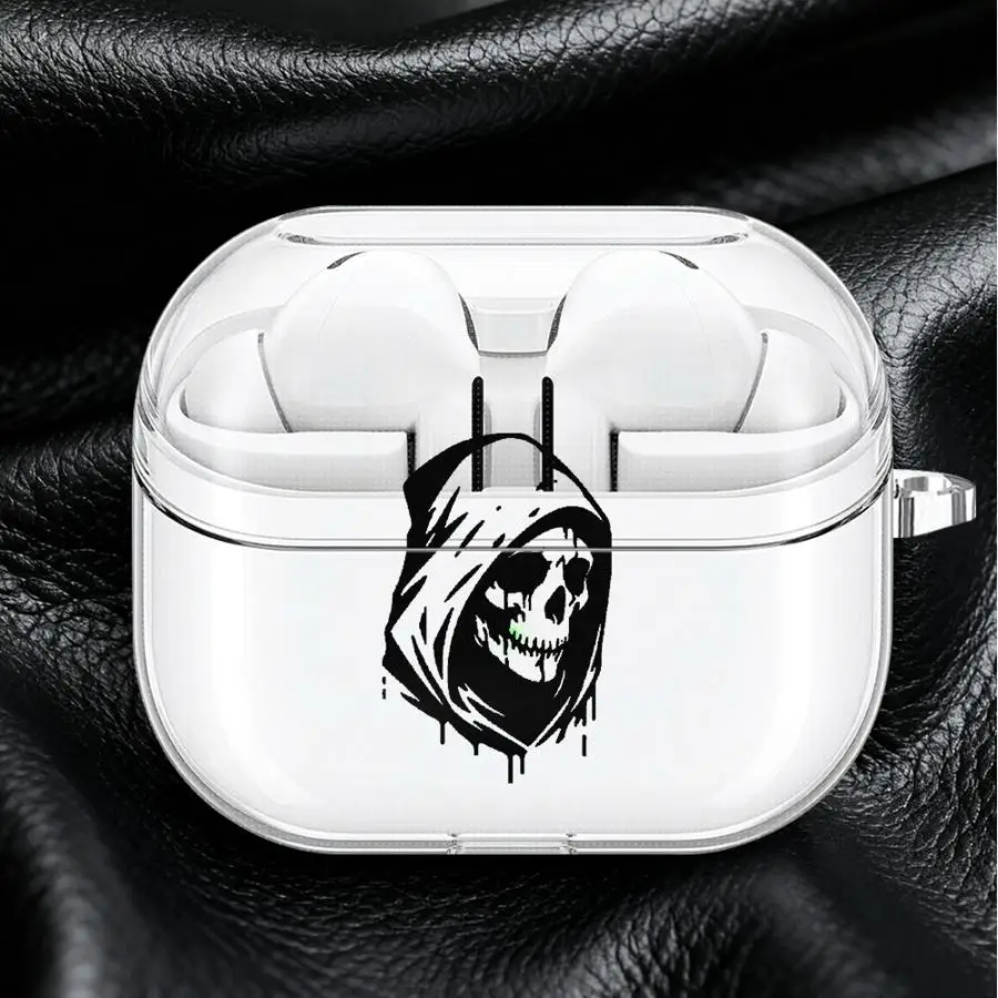 Skeleton Case For Samsung Galaxy Buds Live 4 Pro 4Pro 3Pro 2Pro 2 3 FE Clear Earphone Cases Cover With Hook