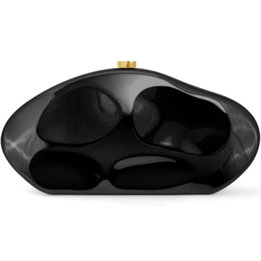 Acrylic Clutch Purse for Women Evening Bag Irregular Shell Acrylic Purse Box Clutch with Chain for Party Wedding Prom