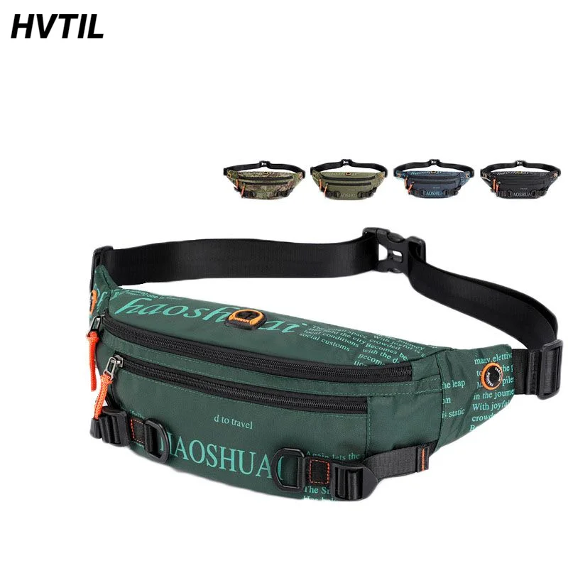 HVTIL Outdoor Men Hip Belly Banana Bag Bum Chest Belt Waist Bag Waterproof Tactical Military Sport Nylon Travel Tools Fanny Pack