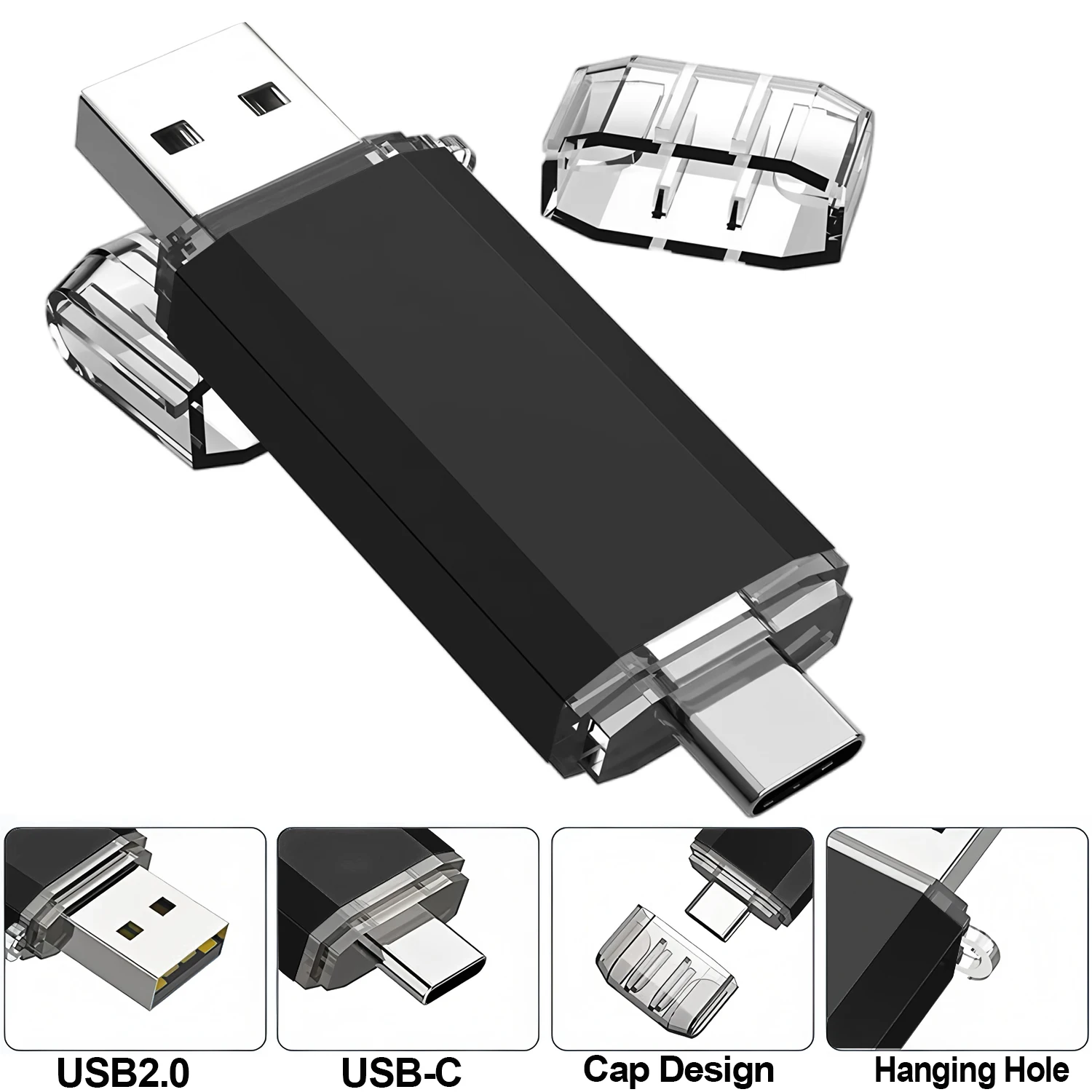 Type C USB Flash Drive OTG 2 IN 1 USB 2.0 Micro USB Pen Drive 128GB 64GB 32GB 16GB 8GB Pendrive Flash Drive