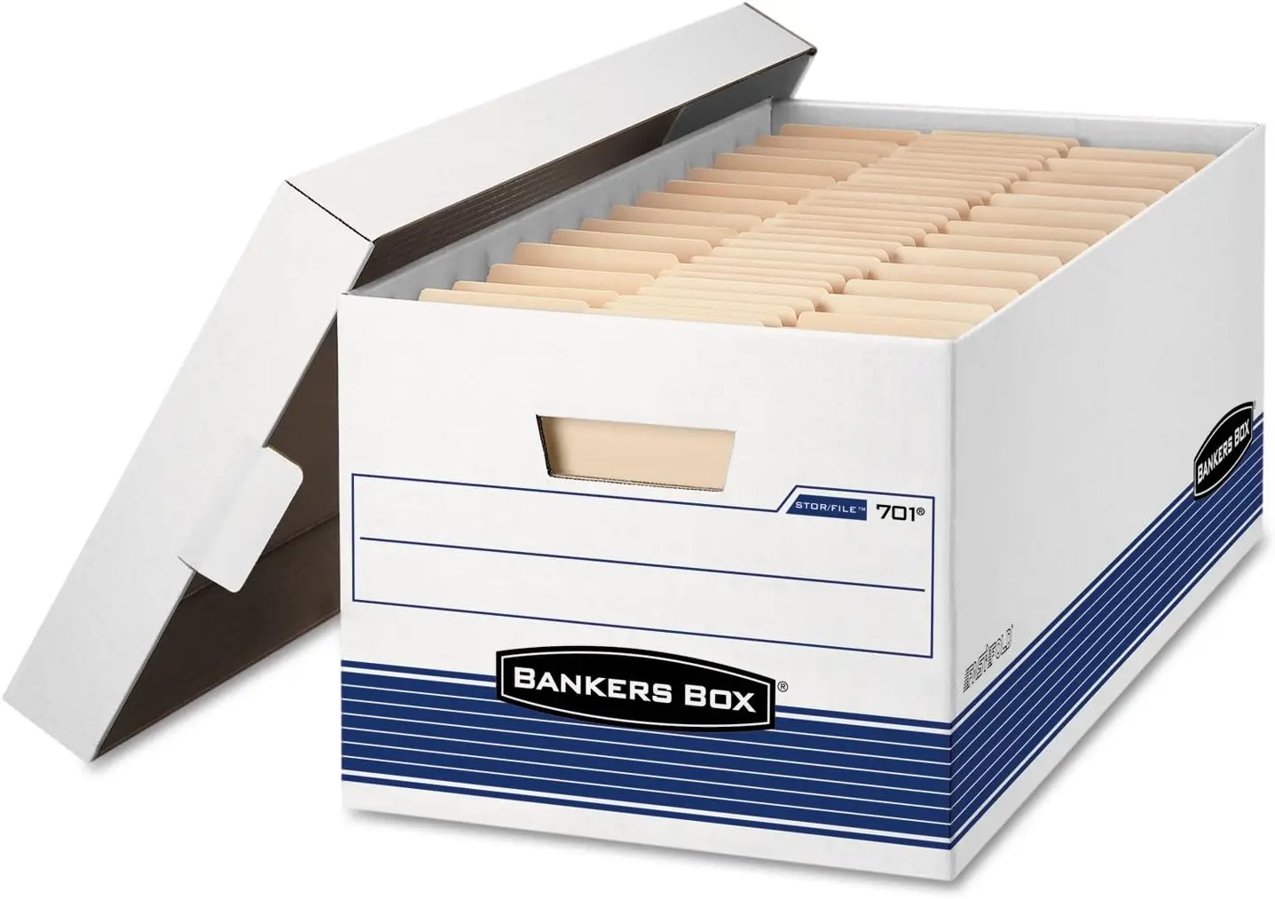 

12-Pack Medium Duty File Storage Boxes with Lids, FastFold Assembly, 24 Inch Letter Size for Office Organization
