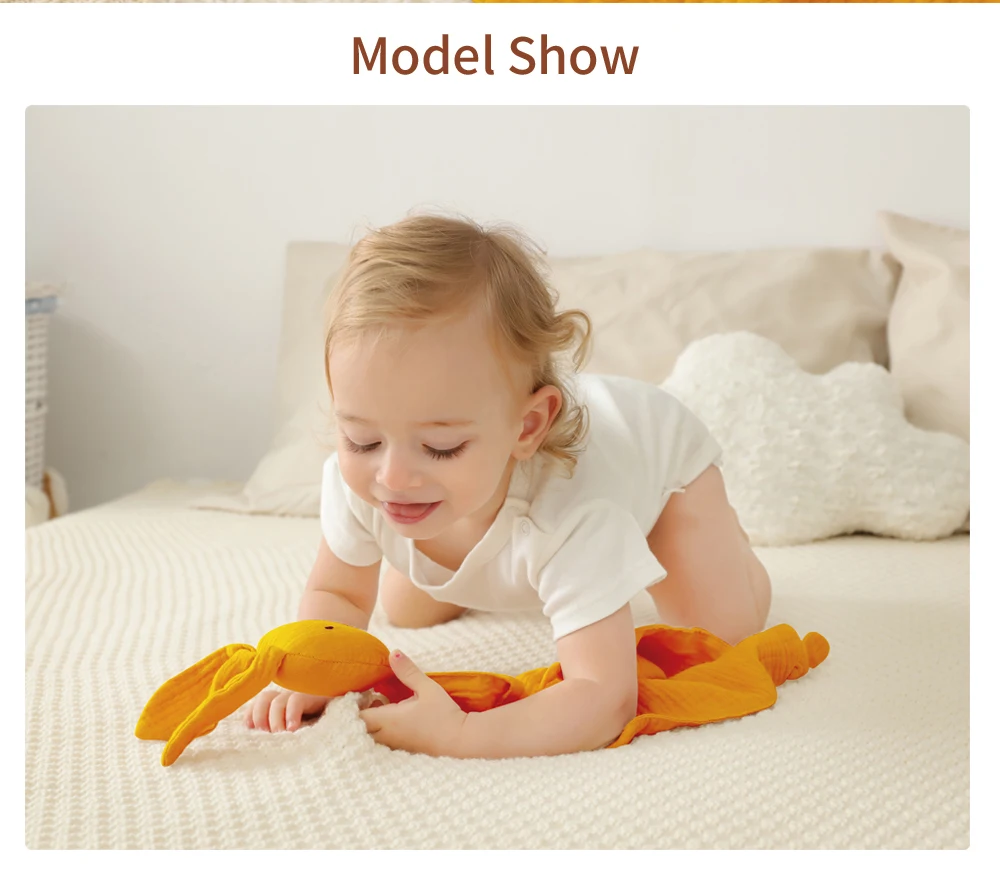 Musselin Baby Komfort Handtuch Baumwolle Tröster Decke Weiche Neugeborene Schlaf Puppen Kinder Mode Schlaf Spielzeug Beruhigen Beschwichtigen Handtuch Lätzchen – Detail 7