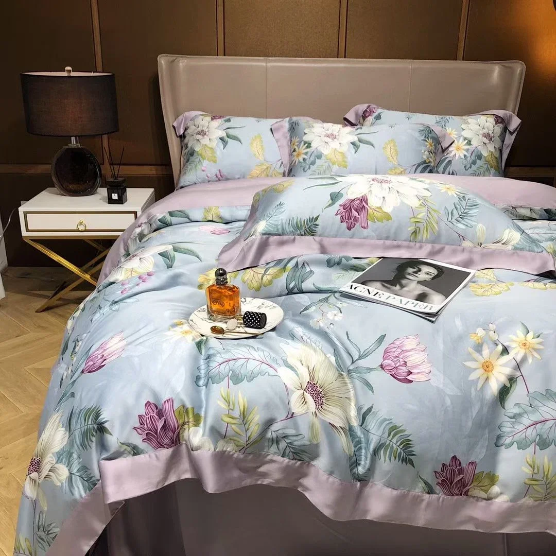 

2024 New Luxury Flower Floral Design lyocell 60s Bedding Set