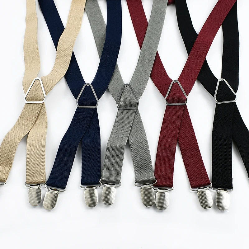 Deepeel 2.5*100cm Men Suspenders 4 Clips Elastic Adjust Strap Harness Adults Man Braces for Pants Hanger JockStrap Accessories