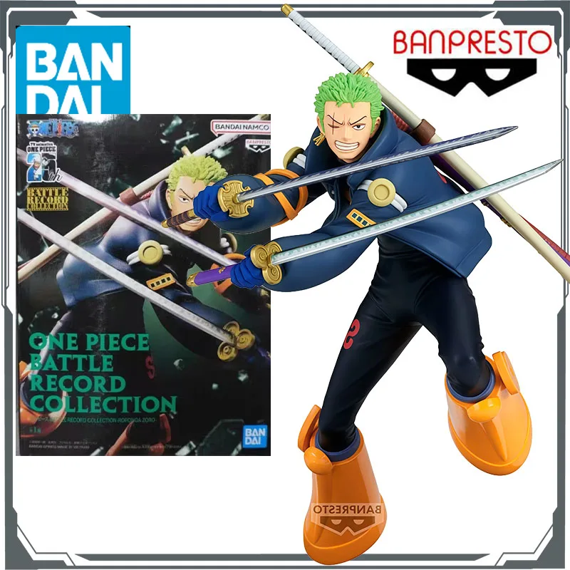 Bandai Original BANPRESTO One Piece Roronoa Zoro 160mm Anime Action Figures Toys for Boys Christmas Gift Model Ornaments