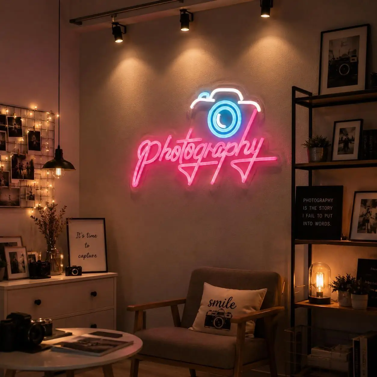 Photography Camera Neon Sign USB Dimmable LED Neon Light for Photo Studio Bedroom Photobooth Business Wall Decor Storefront Sign