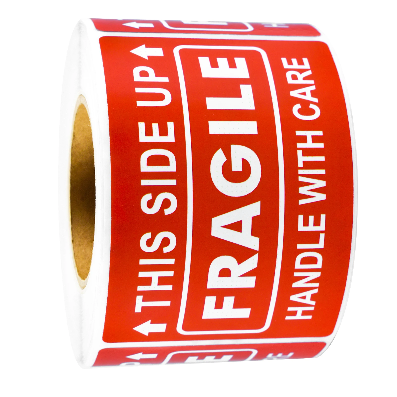 300 Sheets Per Roll/2*3In Fragile on This Side, Handle with Care. Red Warning Stickers. Warning Box Packaging. Shipping Adhesives