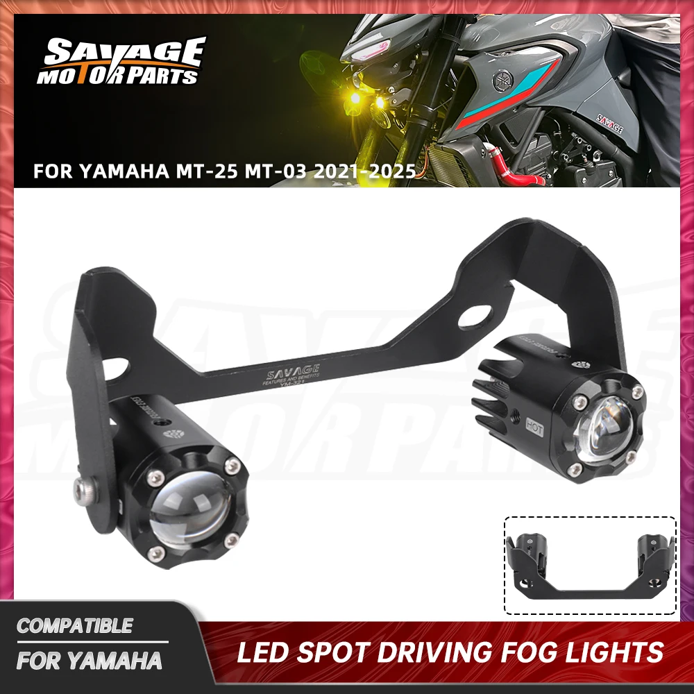MT25 2025 Auxiliary Lights LED Spot Driving Fog Lights For Yamaha MT-25 MT-03 2021-2024 Motorcycle Accessories Front Fog Lamps