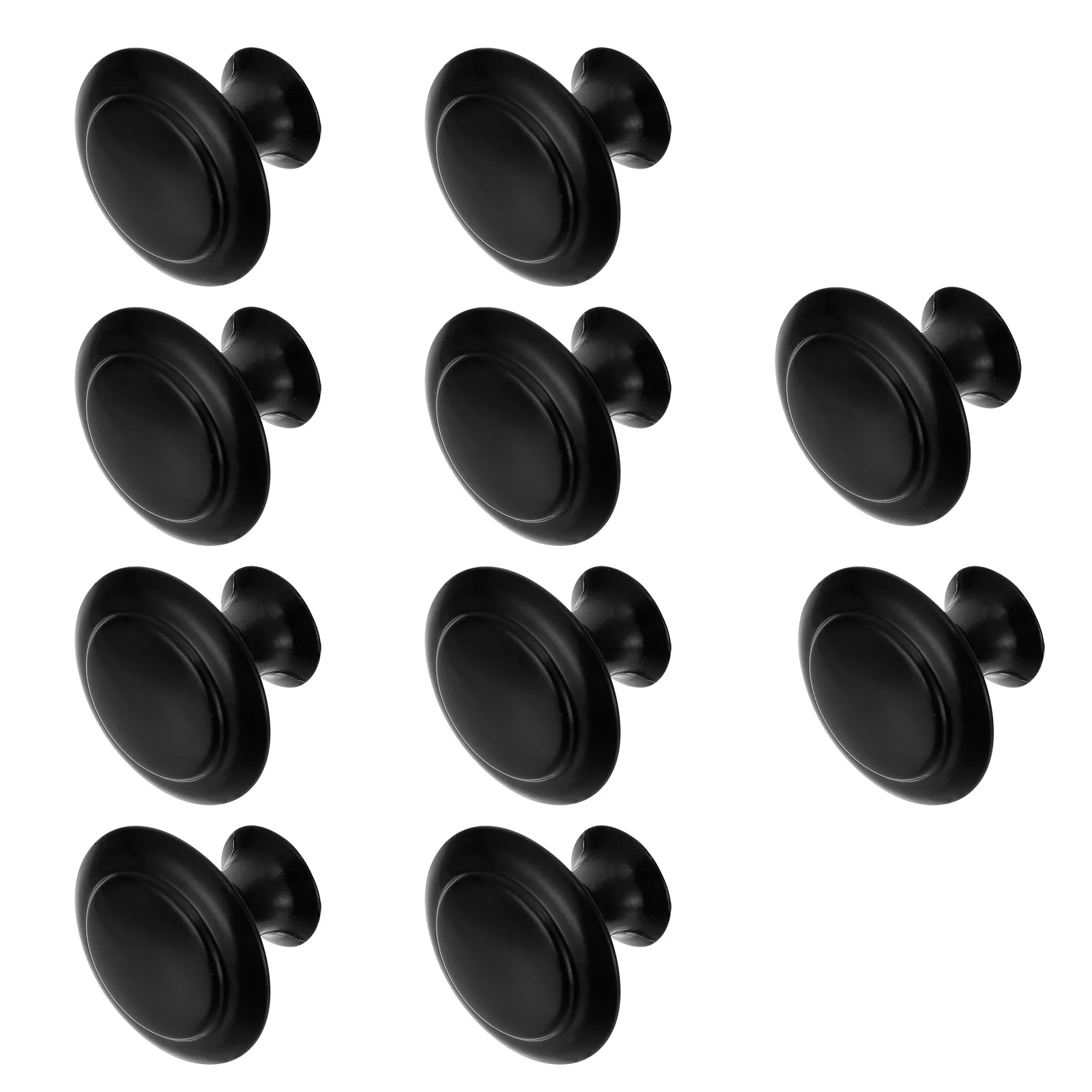 

10 pcs Cabinet Handles Metal Door Knobs niture Round Black Pulls Drawer Wardrobe Cupboard Hardware Durable Corrosion