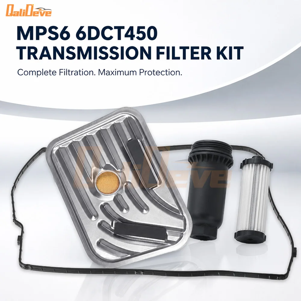 MPS6 6DCT450 Transmission Fluid Filter Kit Internal External Oil Filter Rubber Pan Gasket For Ford Mondeo Volvo XC60
