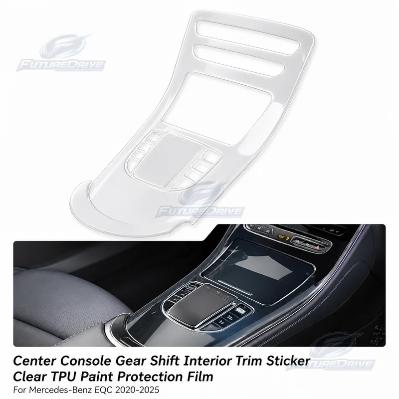 For Mercedes-Benz EQC 2020-2025 Center Console Gear Shift Interior Trim Sticker Clear TPU Paint Protection Film