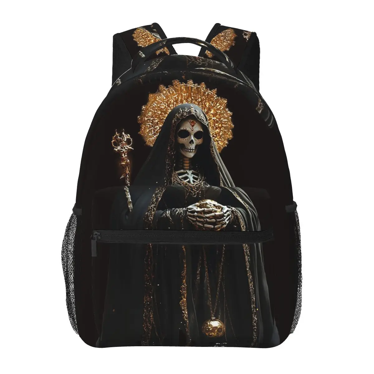 Santa Muerte Spanish Backpacks Boys Girls Bookbag Children School Bags Cartoon Kids Rucksack Shoulder Bag Large Capacity