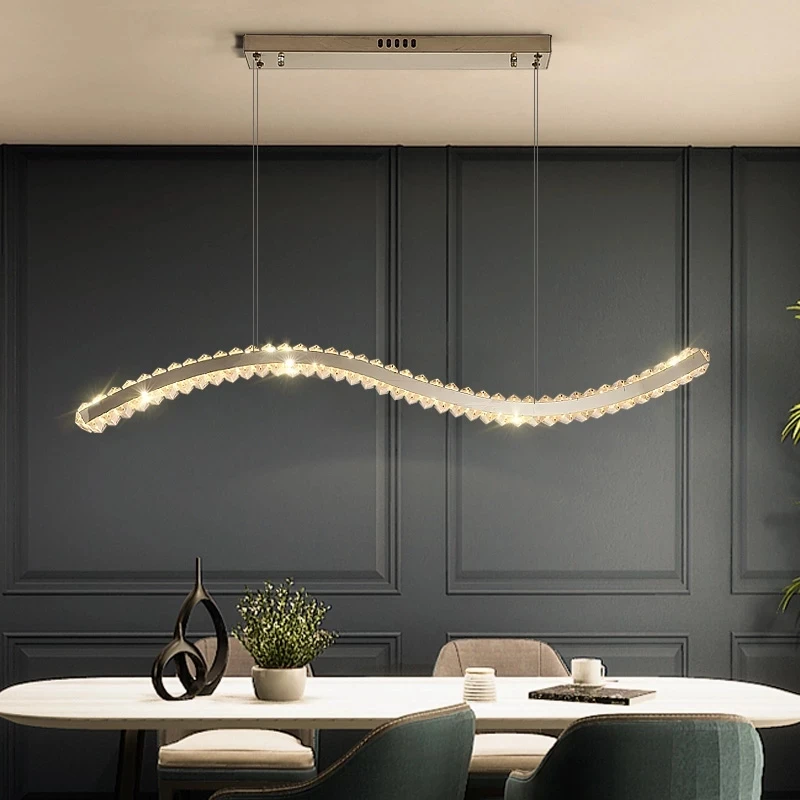 

Dining Room Kitchen led Crystal Chandelier Home Lighting Decorative Lamp Luxury Modern Interior Gold/Chrome Lustre