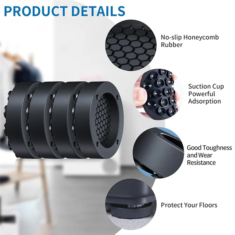 Anti Vibration Pads For Washing Machine With Strong Adsorption Suction Cup, Non-Slip Rubber Stabilizer Support-AB52