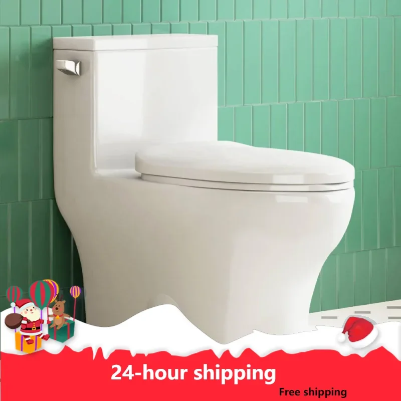 

One Piece Toilet Elongated With Soft Closing Seat, Comfortable ADA Compliant 17" Chair Height Seat, Powerful & Quiet