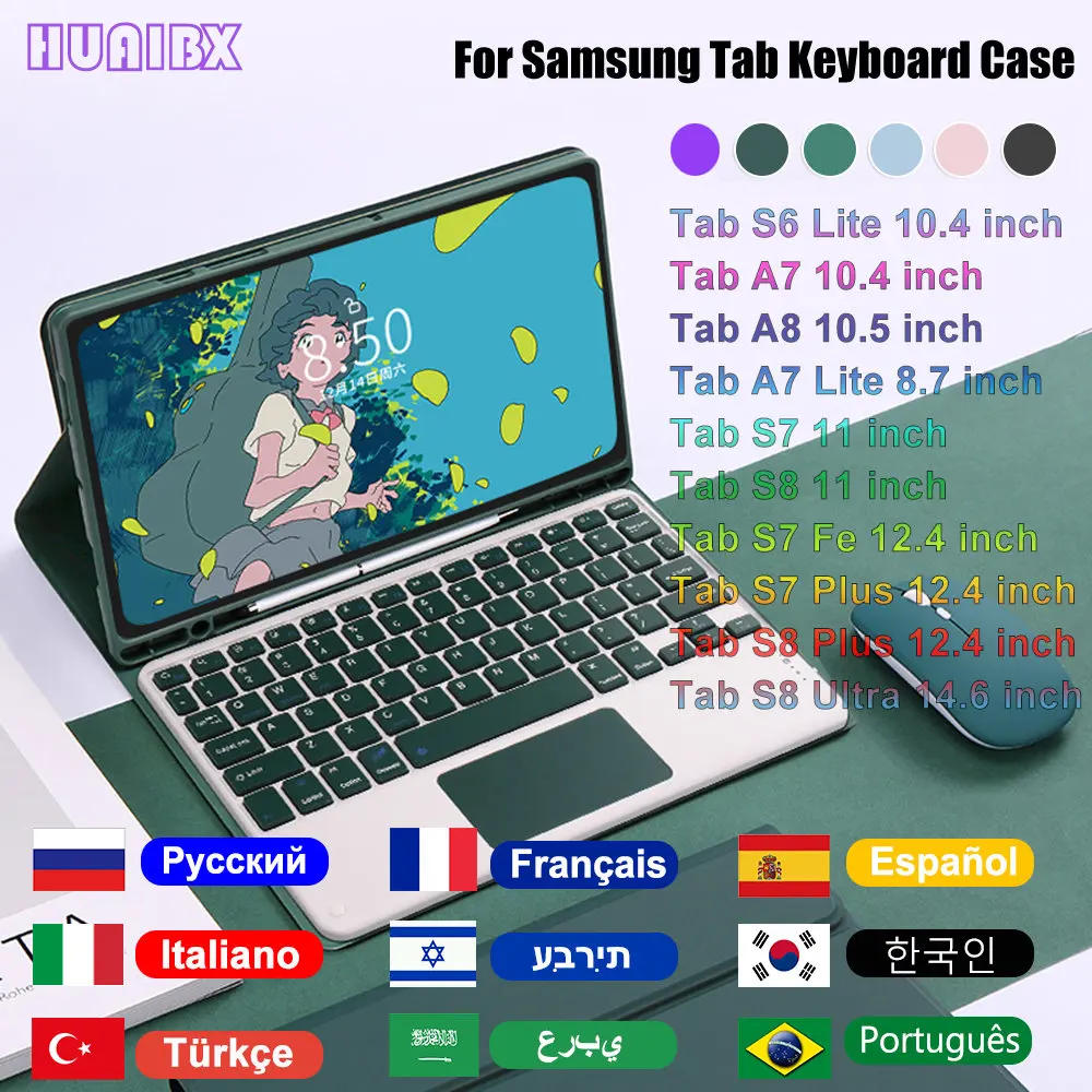 Toetsenbord Case Voor Samsung Galaxy Tab S6 Lite A7 10.4 A8 10.5 A9 + S7 S8 S9 11 S7 S8 S8 S9fe Plus 12.4 A7 Lite A9 8.7 S8 S9 Ultra 14.6