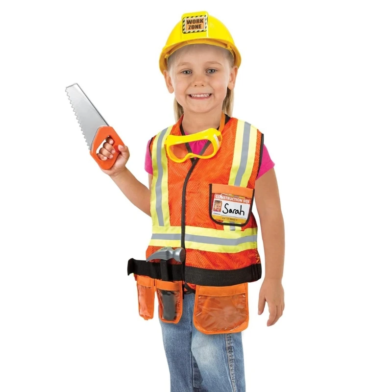 Costume Construction pour enfants, chapeau Construction, gilet, outils pour déguisement d'halloween