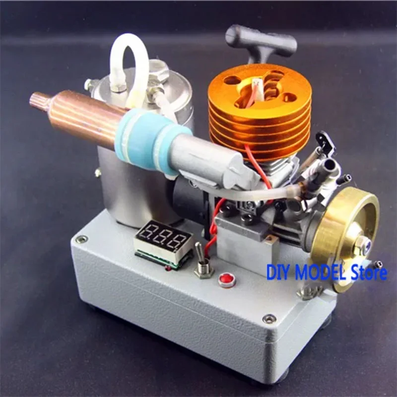 18 Stage Methanol Engine Model Miniature Gasoline Engine Hand Start Built-in Fire Head Drive Igniter Voltage Display