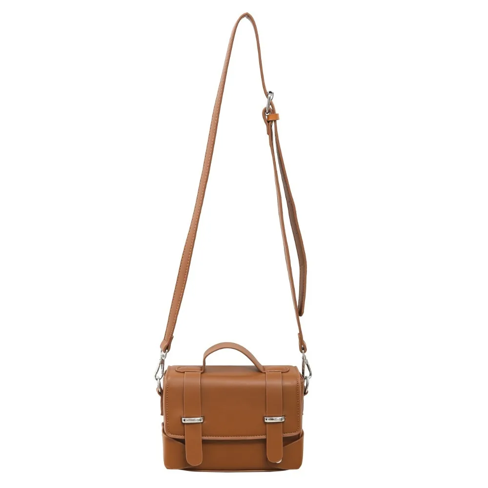 

Minimalist Flip Style Shoulder Bag Small PU Leather Crossbody Bag Solid Color Messenger Bag Men