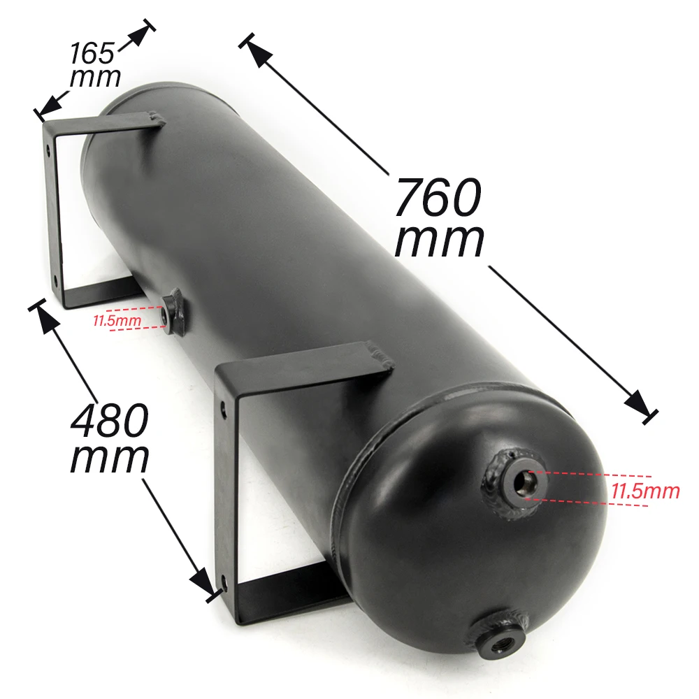 5 Gallon Aluminum Air Cylinder Air Tank Pneumatic Air Suspension System Tunning Vehicle Parts 1/4 NPT Holes